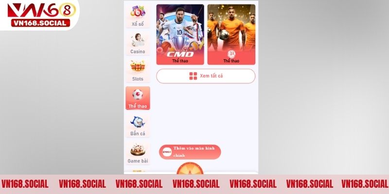 Cá cược thể thao tại Vn168